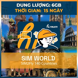 Sim du lịch 140 Nước AIS-SIM2Fly 899Baht-15Days-6GB