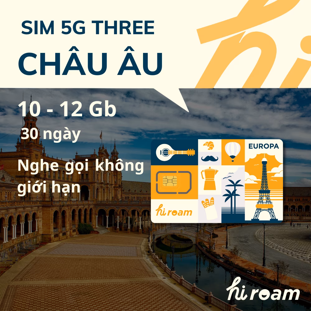 Sim Du Lịch Châu Âu - Nghe gọi miễn phí