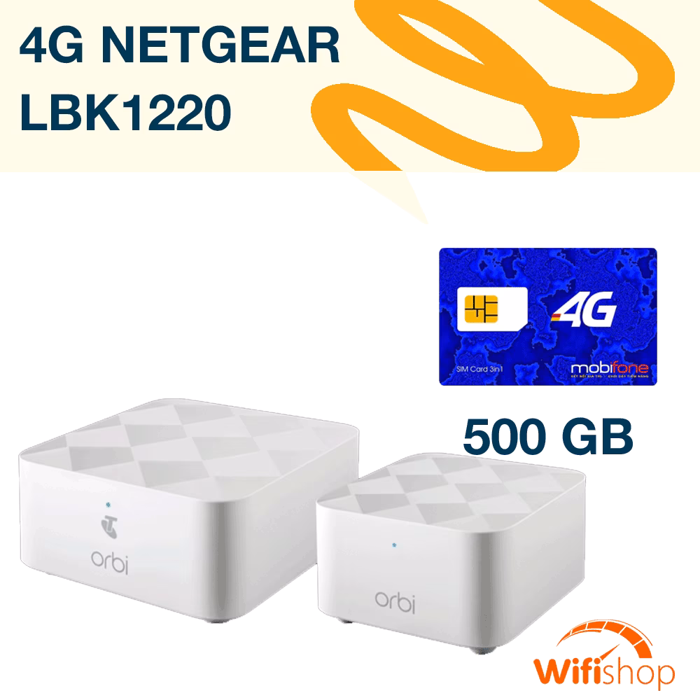 Bộ phát wifi Netgear Orbi 4GX LBK1220, Ăng-ten đa hướng 3G 4G LTE, Băng tần rộng 9db