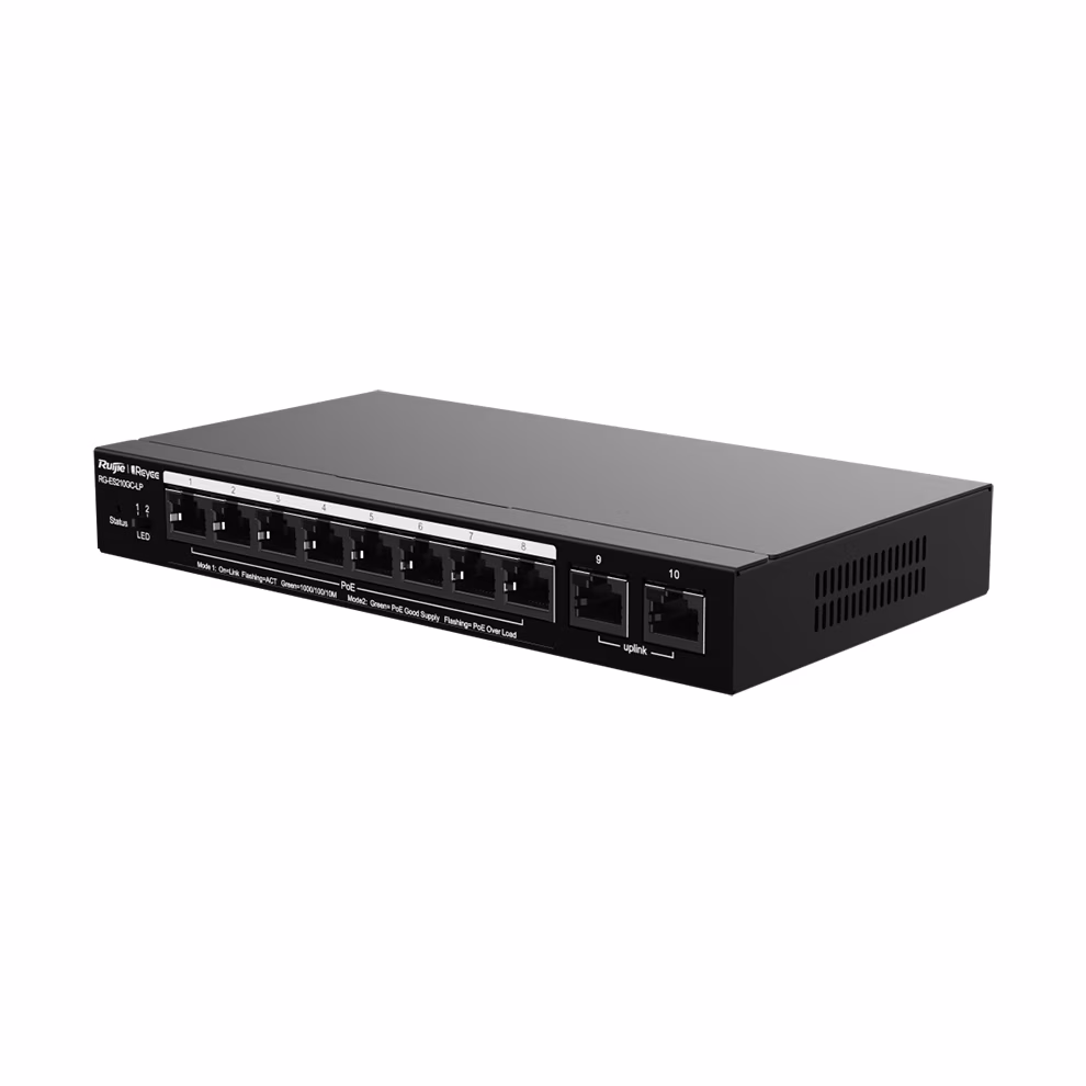 Switch Ruijie 10 Cổng Gigabit PoE Smart Cloud Managed Reyee RG-ES210GC-LP | 120W