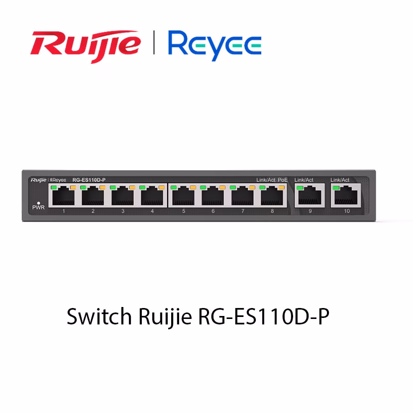 Switch Ruijie PoE+ RG-ES110D-P | 8 Cổng Gigabit PoE | Công Suất 92W