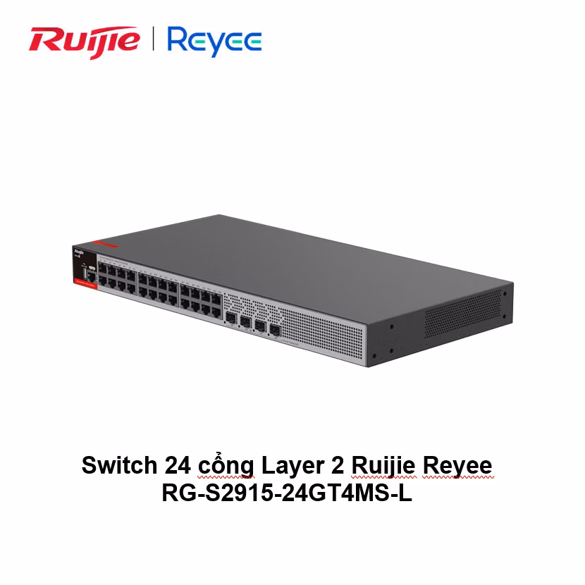 Switch Ruijie Reyee RG-S2915-24GT4MS-L | 24 Cổng Gigabit Layer 2+ | 4 Cổng SFP