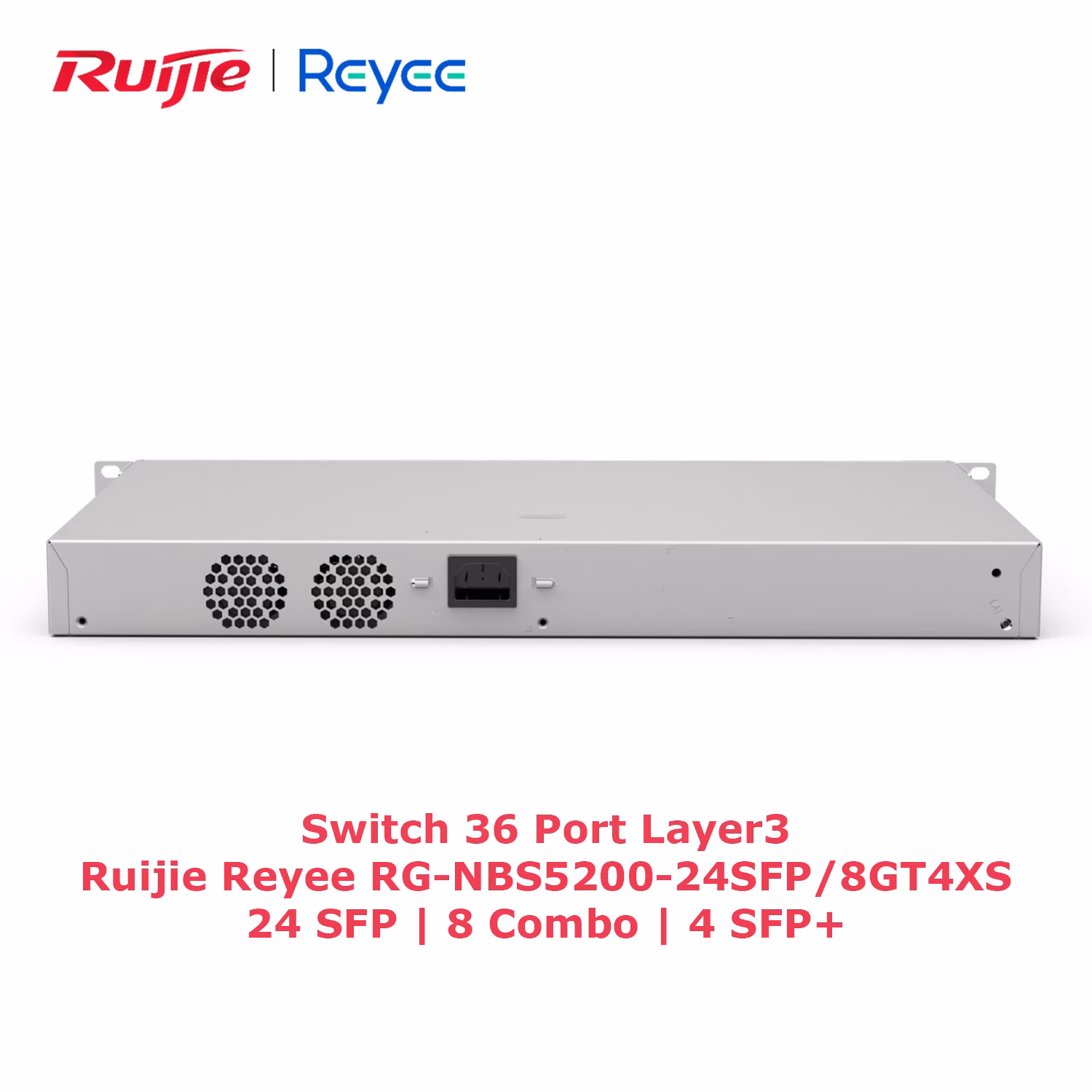 Switch Ruijie Reyee RG-NBS5200-24SFP/8GT4XS | 36 Port Layer 3 | 24 Cổng SFP, 8 Cổng RJ45, 4 Cổng SFP+