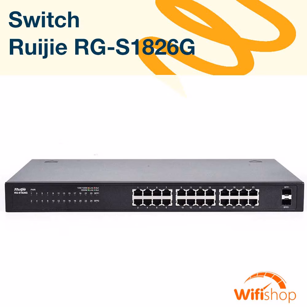 Switch 24 Cổng 48Gb Ruijie RG-S1826G | Kết Nối Mạng Ổn Định, Hiệu Suất Cao