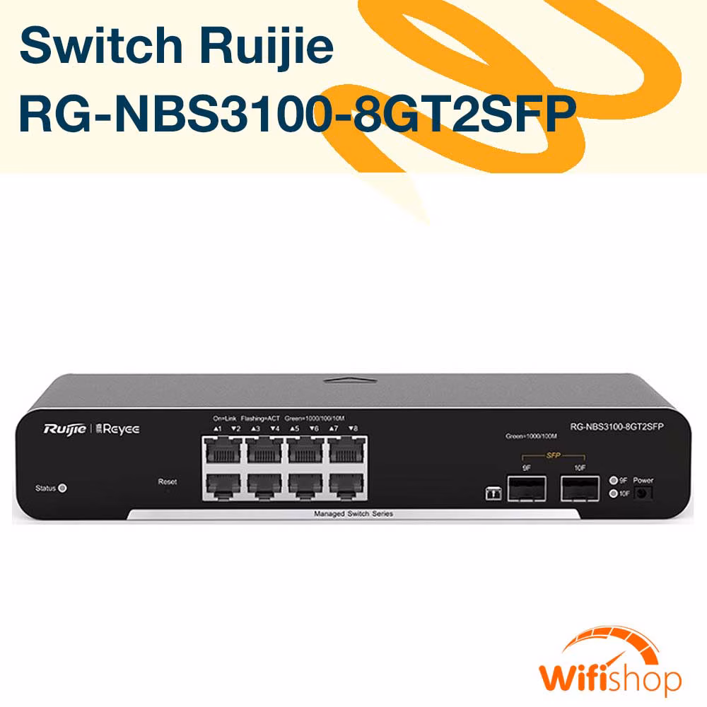 Switch 8 Cổng Gigabit Layer 2 Managed Ruijie RG-NBS3100-8GT2SFP