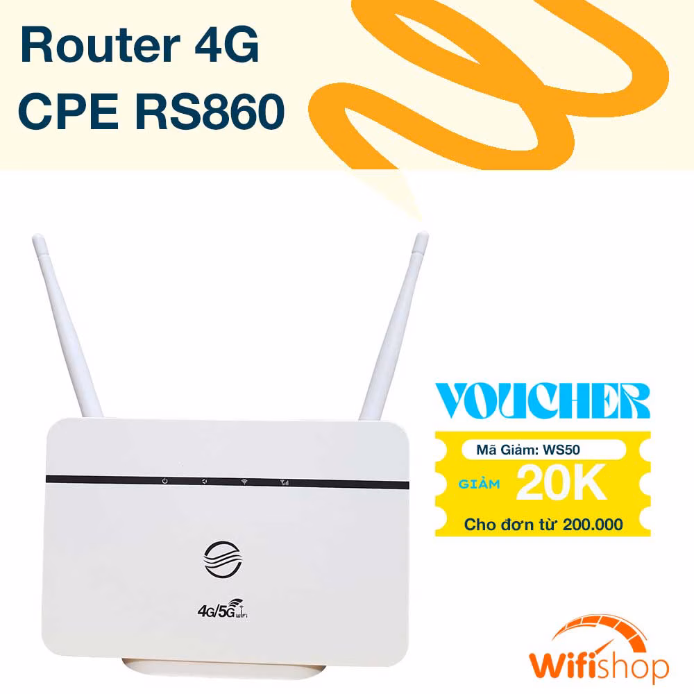 Bộ Phát Wifi 3G/4G CPE RS860, Tốc độ150Mbps – Kết nối 10 user - Hỗ trợ 1 cổng LAN/WAN