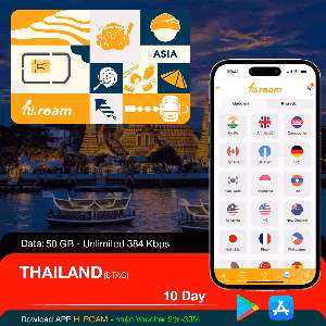 Sim Du Lịch Thái Lan ( DTAC 50GB - 10 Ngày )