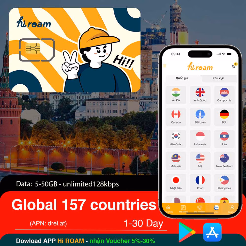 Sim du lịch 157 Nước