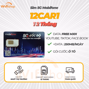 SIM MOBIFONE 12CAR Lắp cho xe ô tô - không giới hạn sử dụng youtube, bản đồ