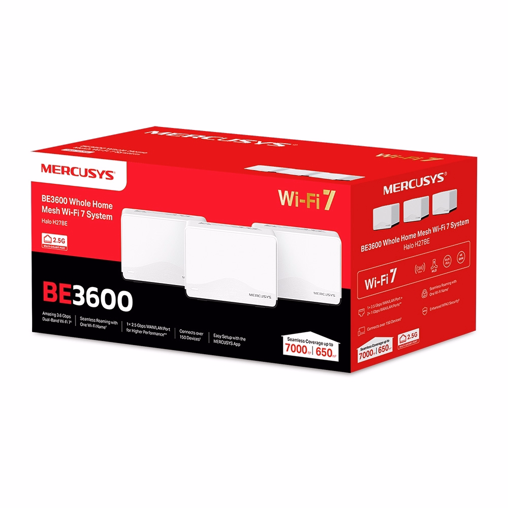 Bộ Phát Wifi 7 Mercusys Halo H27BE Mesh BE3600