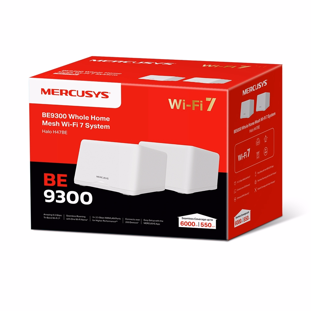 Bộ Phát Wifi 7 Mercusys Halo H47BE Mesh BE9300