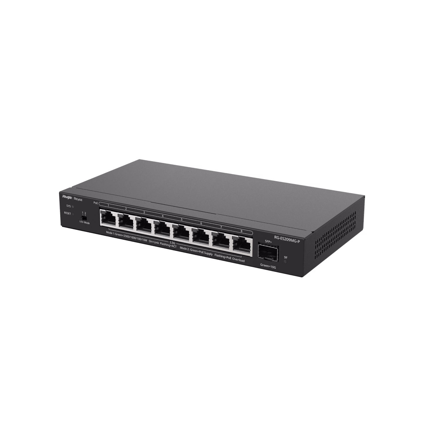 Switch Ruijie RG-ES209MG-P, 8 Cổng 2.5G PoE+ Smart Cloud Managed