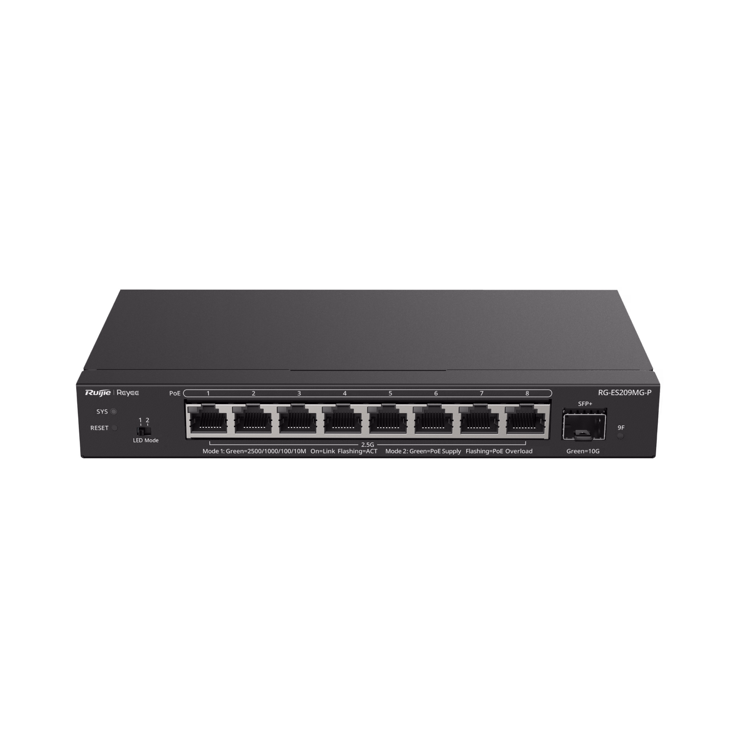 Switch Ruijie RG-ES209MG-P, 8 Cổng 2.5G PoE+ Smart Cloud Managed