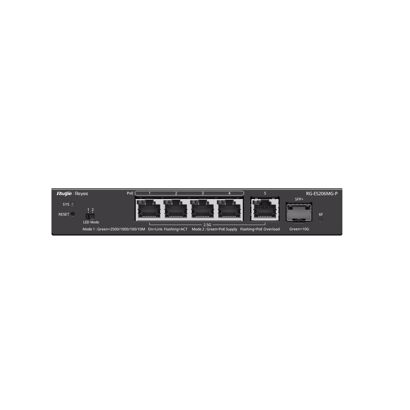 Switch Ruijie RG-ES206MG-P, 5 Cổng 2.5G PoE+ Smart Cloud Managed