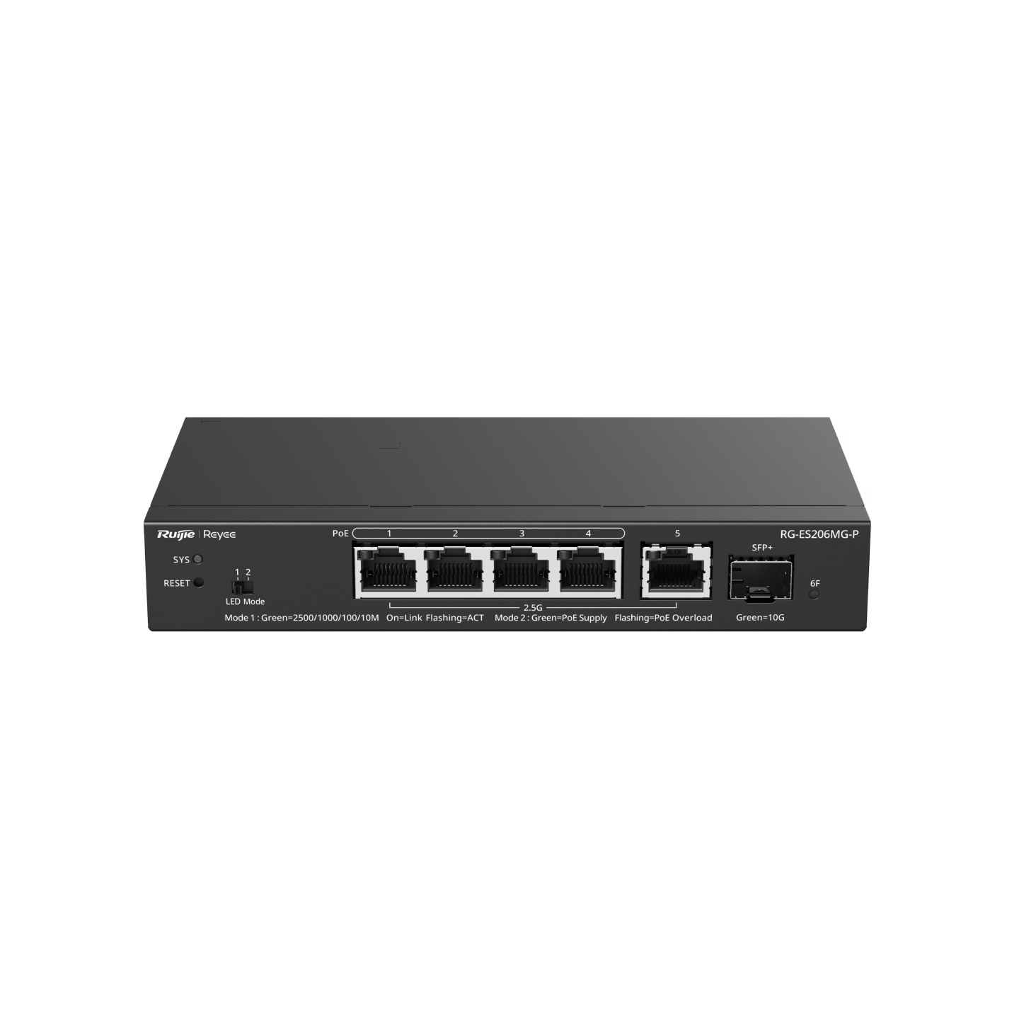 Switch Ruijie RG-ES206MG-P, 5 Cổng 2.5G PoE+ Smart Cloud Managed