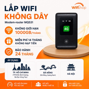 Lắp Wifi Không Dây 1000GB/THÁNG Khuyến Mãi 14 Tháng