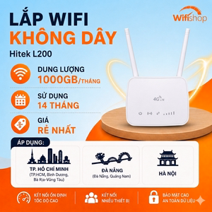 Lắp Wifi Không Dây 1000GB/THÁNG Khuyến Mãi 14 Tháng