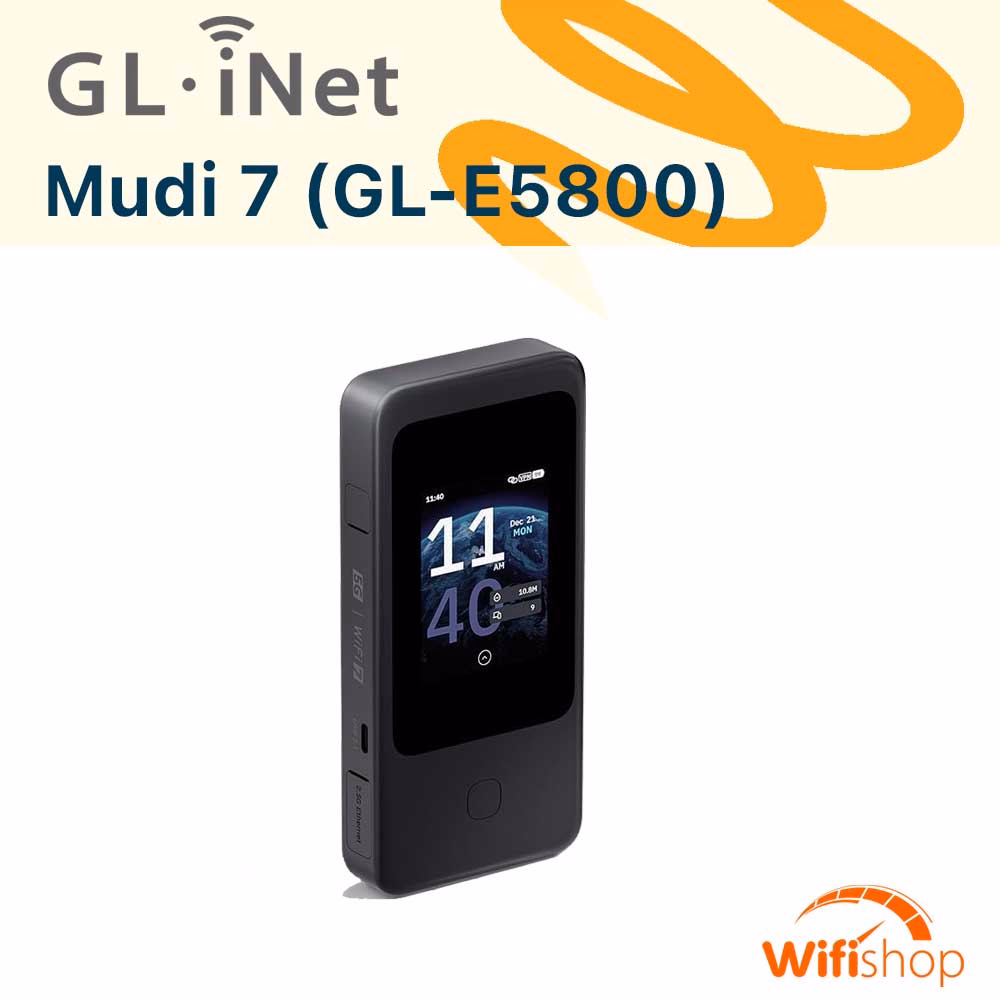 Bộ Phát Wifi 5G GL.iNet Mudi 7 (GL-E5800) Wifi 7 VPN - Đổi IP Chuyên Nghiệp