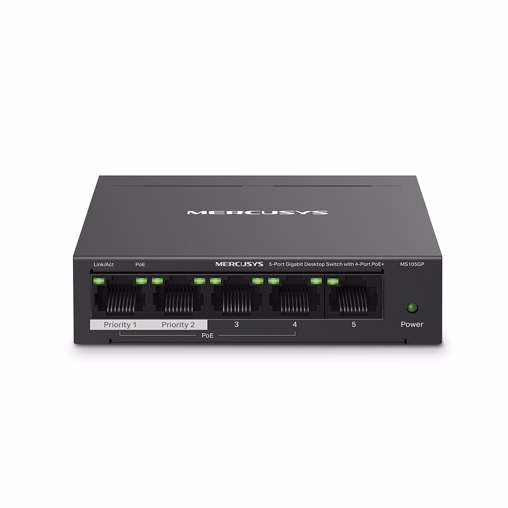 Switch Mercusys MS105GP 5 cổng 1000Mbps với 4 cổng PoE+